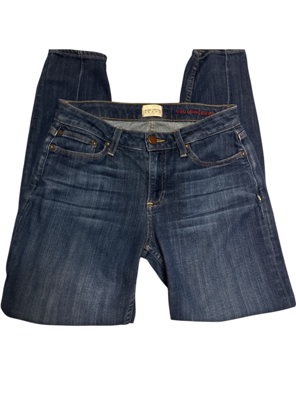 Alice + Olivia Indigo Straight-Leg Jeans